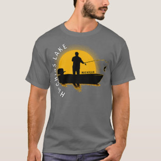Hutchins Lake Fischen Michigan Sunrise T-Shirt