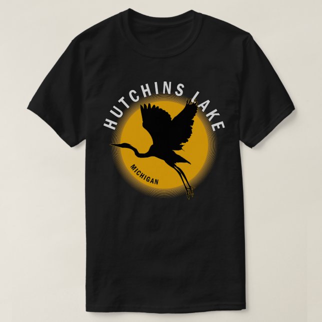 Hutchins-See Michigan Heron Sunrise T-Shirt (Design vorne)