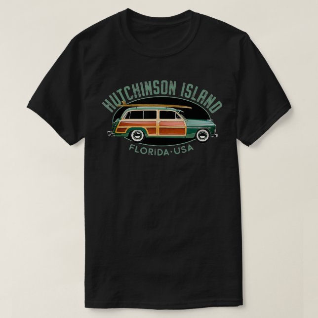 Hutchinson Insel Florida Vintages Surfen T-Shirt (Design vorne)