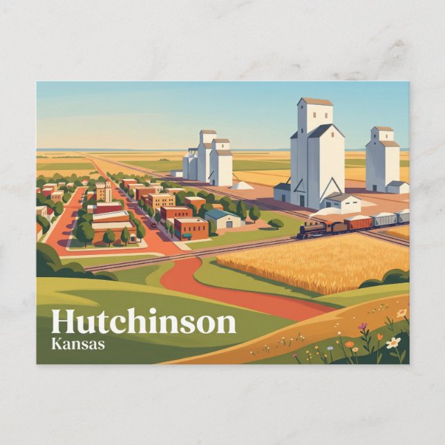 Hutchinson Kansas Postkarte (Vorderseite)