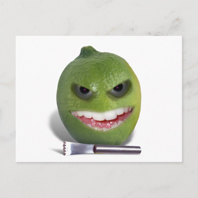 Hüte dich vor der Limette mit einem Zester Postkarte (Vorderseite)
