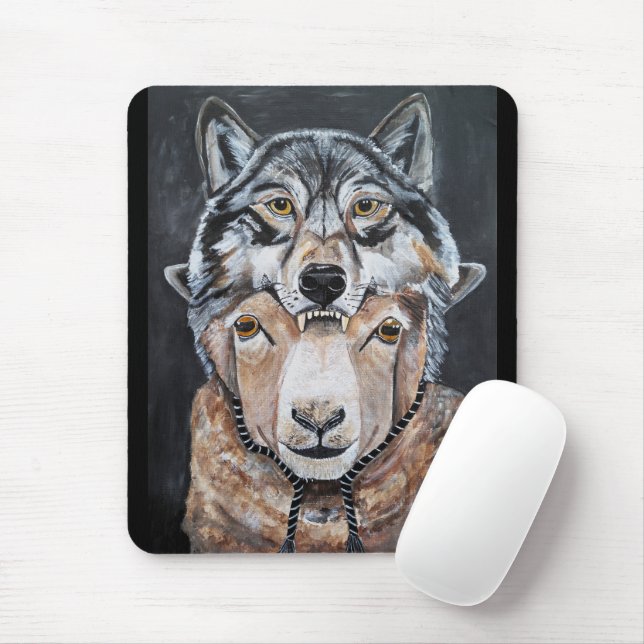 Hüte dich vor falschen Alphas Gemälde von Alfred F Mousepad (Mit Mouse)
