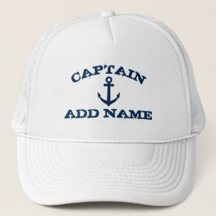 Hüte für Bootsführer mit nautischem Anker und Name Truckerkappe