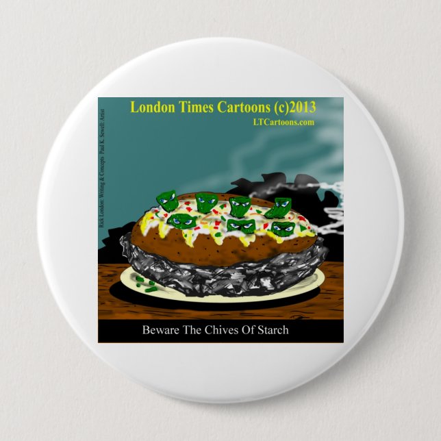Hüten Sie sich vor den Chives von Starch Funny Pot Button (Vorderseite)