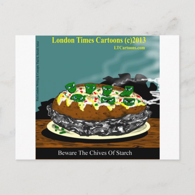 Hüten Sie sich vor den Chives von Starch Funny Pot Postkarte (Vorderseite)