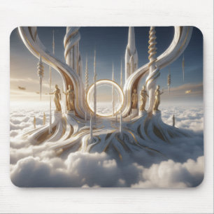 Hüter bewachen das Himmelportal in den Wolken Mousepad