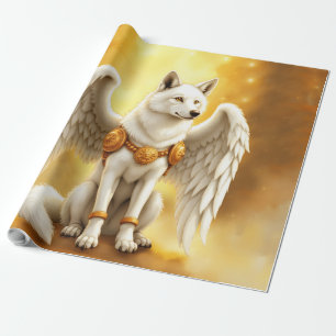 Hüter der Dämmerung – Der weißgeflügelte Wolf. Geschenkpapier