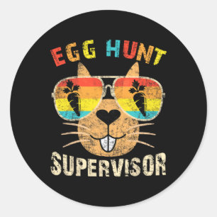 Hüter der Eierjagd Retro Ei Jagd Party Mama Da Runder Aufkleber
