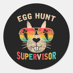 Hüter der Eierjagd Retro Ei Jagd Party Mama Da Runder Aufkleber