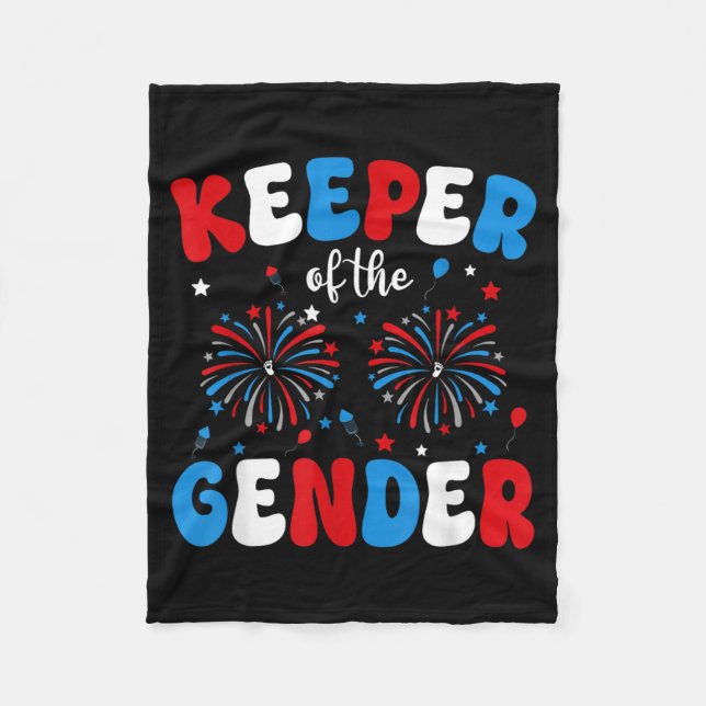 Hüter der Geschlechtsenthüllung 4. Juli Feuerwerk Fleecedecke (Vorderseite)