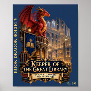 Hüter der Großen Bibliothek Buch-Drachengesellsc Poster