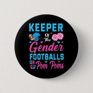 Hüter des Geschlechts Football oder Pom-Poms Gesch Button