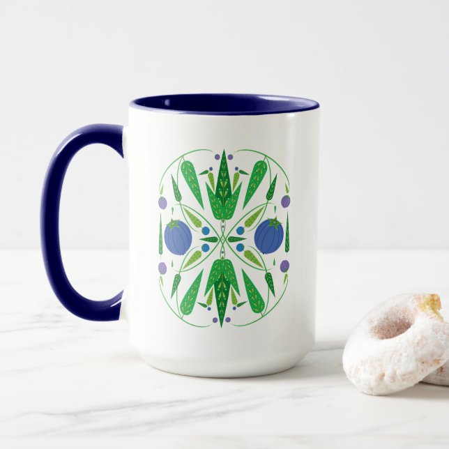 Hüterin der Blaubeeren 15oz. Tasse (Mit Donut)