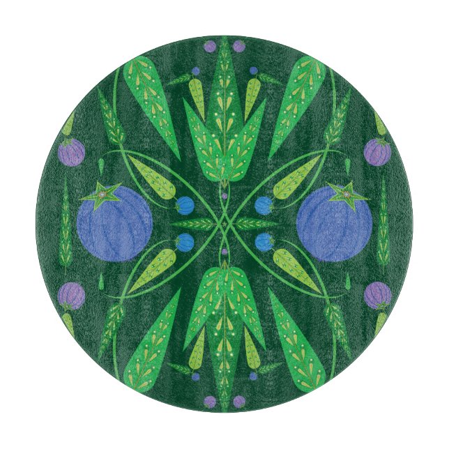 Hüterin der Blueberries Glass Cutting Boards Schneidebrett (Vorderseite)