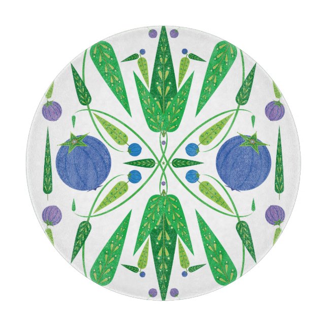 Hüterin der Blueberries Glass Cutting Boards Schneidebrett (Vorderseite)