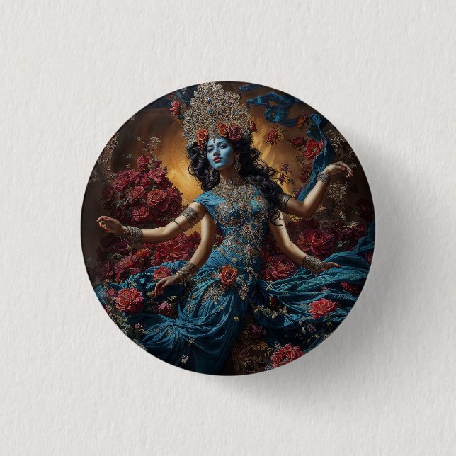 Hüterin der heiligen Göttin Kali Button (Vorderseite)