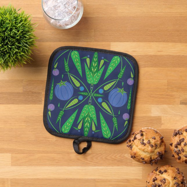Hüterin des Blueberries Pot Holders Topflappen (Oben Unten)