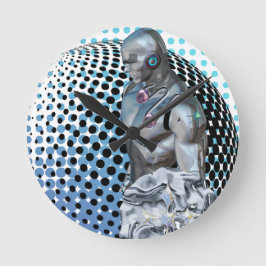 Hüterin des digitalen Reiches Runde Wanduhr