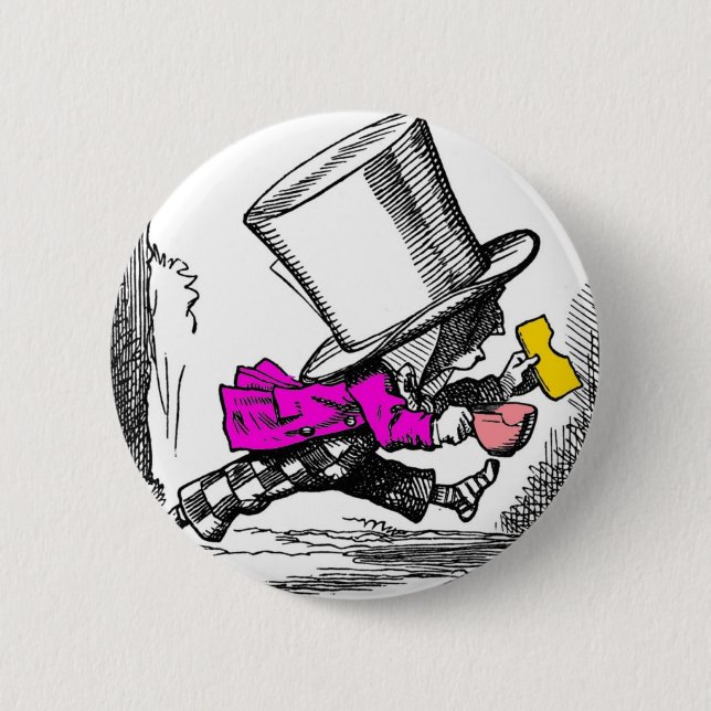 Hutmacher verließ das Gericht Button (Vorderseite)