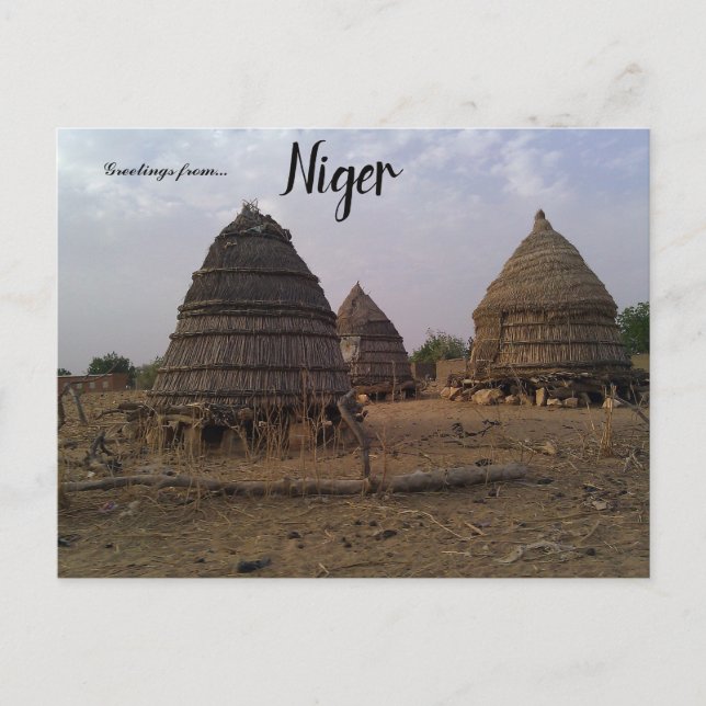 Huts in Niamey Niger Postcard Postkarte (Vorderseite)