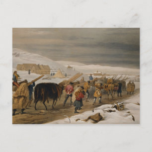 Huts und warme Kleidung für die Armee, Teller von Postkarte