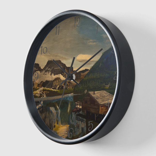 Hütte am Bergsee, von Gary Poling Uhr (Winkel)