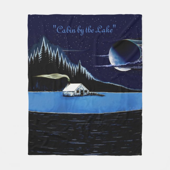 "Hütte am See" Fleece Blanket Version 2 (Vorderseite)