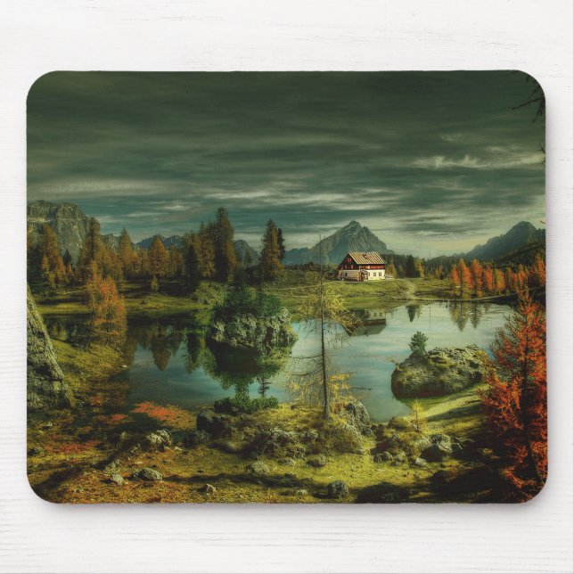 Hütte am See Mousepad (Vorne)