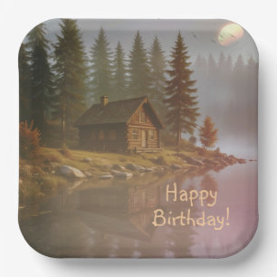 Hütte am See Pappteller