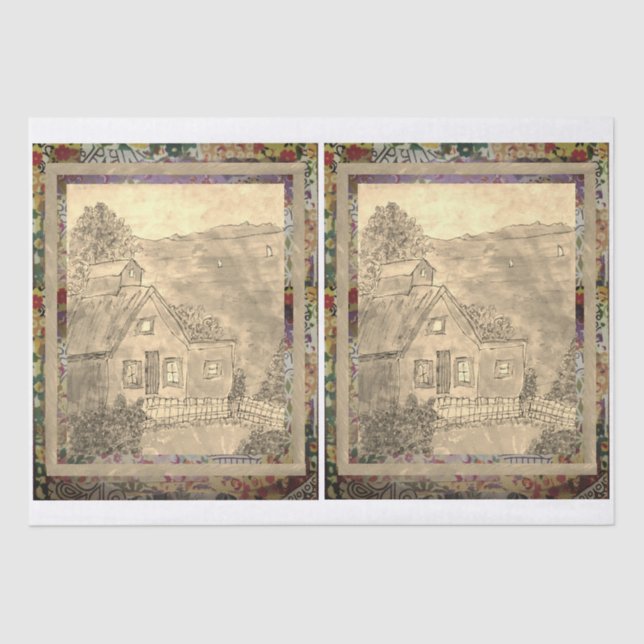 Hütte am See Seidenpapier (Vorderseite)