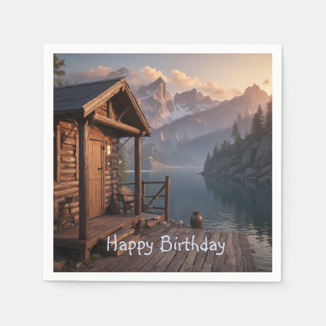 Hütte am See Serviette (Vorderseite)