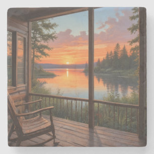 Hütte am See Trivet Steinuntersetzer