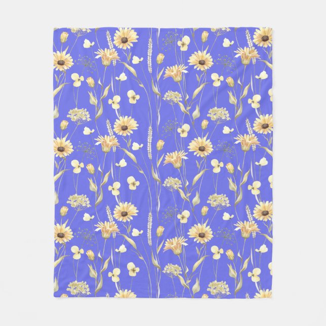 Hütte auf der Wiese blau Fleecedecke (Vorderseite)