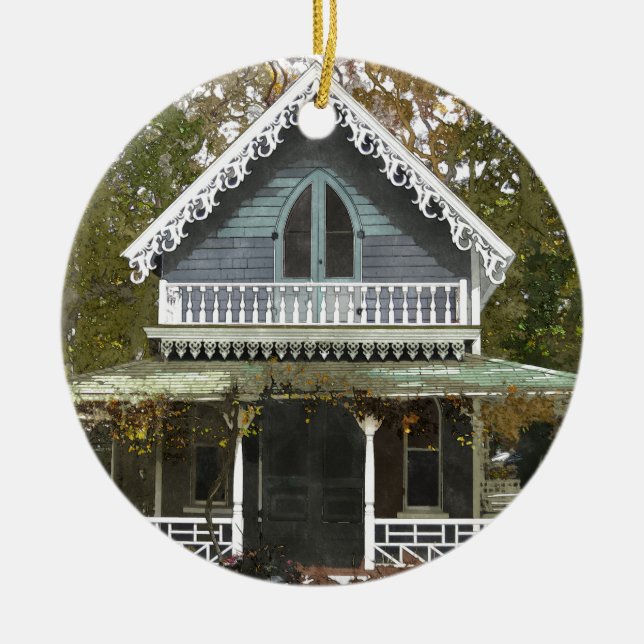 Hütte auf Martha's Vineyard Keramik Ornament (Vorne)