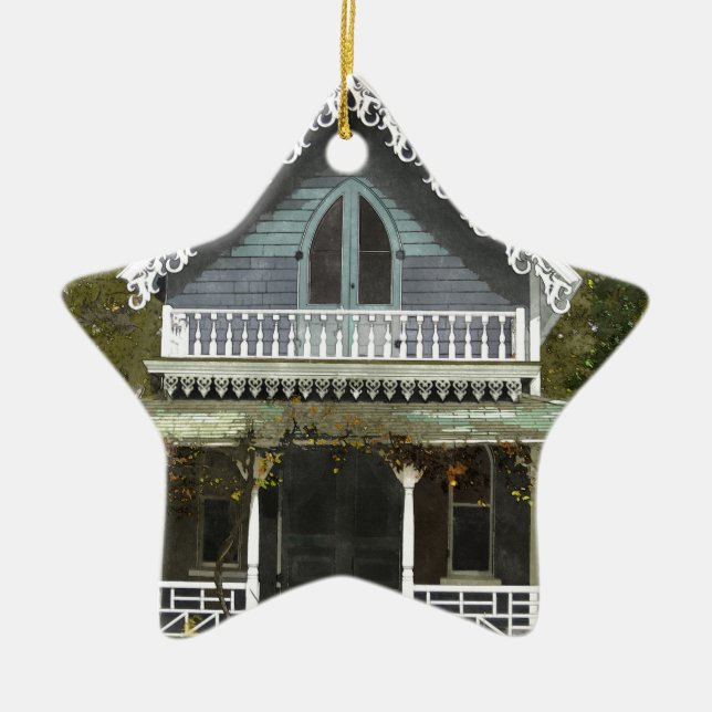 Hütte auf Martha's Vineyard Keramik Ornament (Vorne)