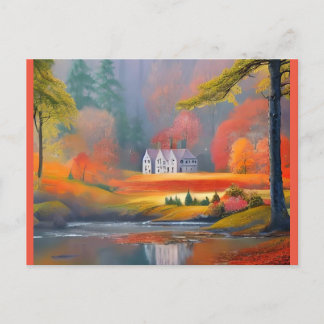 Hütte aus Naturstein Postkarte