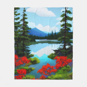 Hütte Aussicht auf den See Fleecedecke