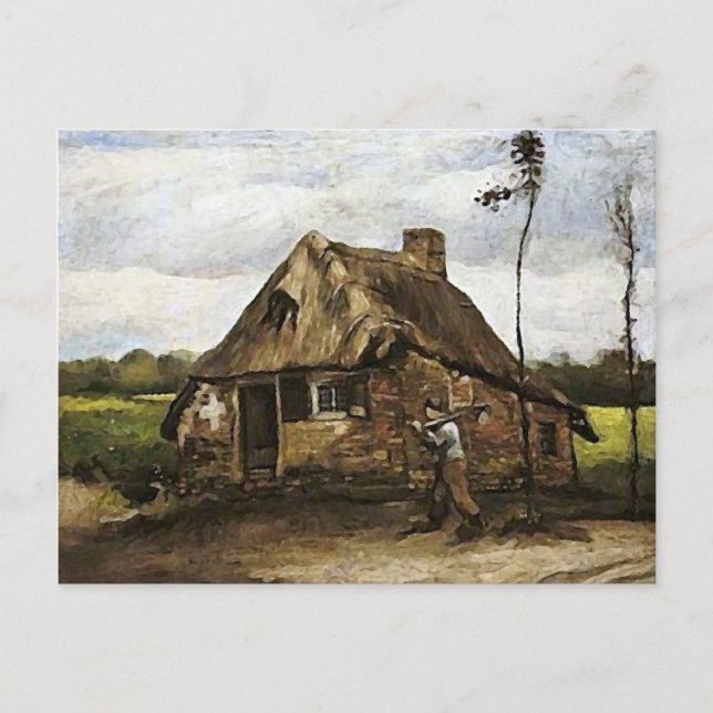Hütte, Bauernherz Zuhause, Van Gogh Fine Art Postkarte (Vorderseite)