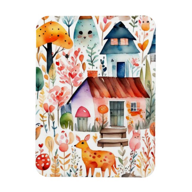 Hütte Blumenhaine Magnet (Vertikal)