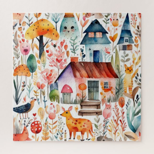 Hütte Blumenhaine Puzzle (Vertikal)