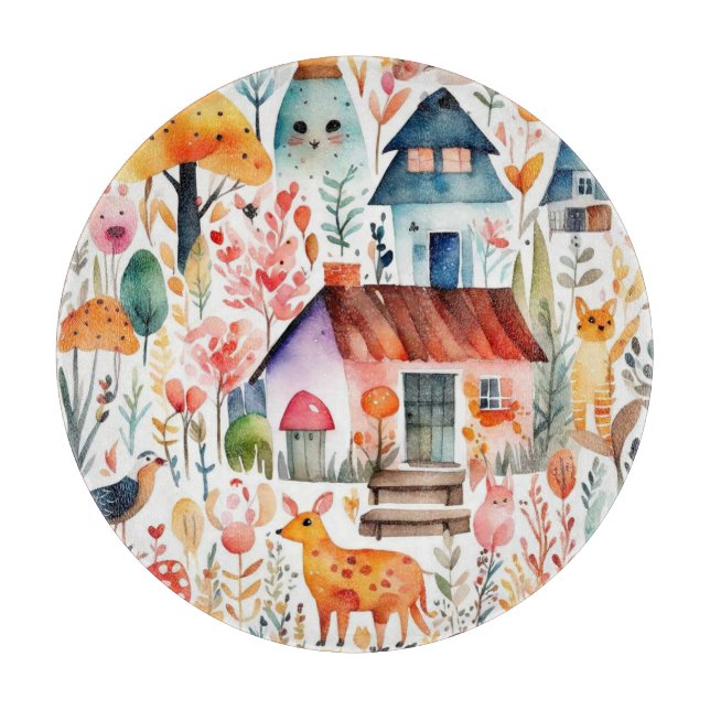 Hütte Blumenhaine Schneidebrett (Vorderseite)