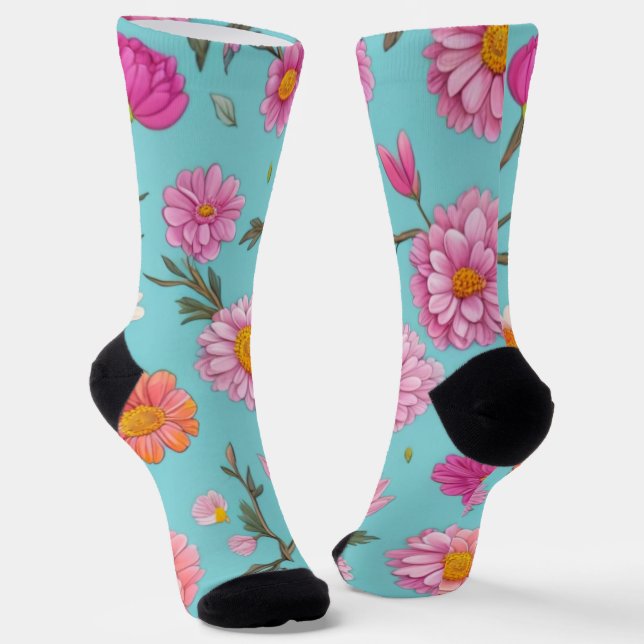 Hütte Blumenkernmehl Rosa Blume Socken (Gewinkelt)