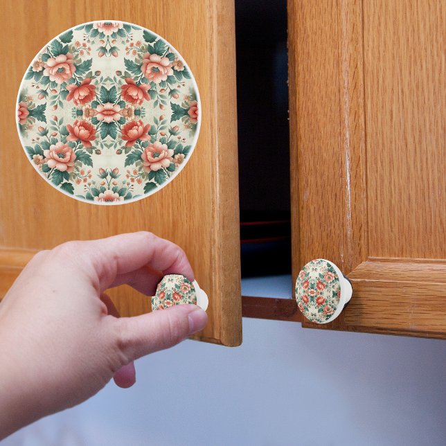 Hütte Blumenmuster Keramikknauf (Von Creator hochgeladen)