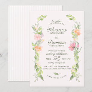 Hütte Blumenwasser Wildblume Hochzeit Einladung