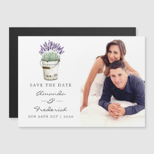 Hütte Chic Lavender Wedding Save the Date Magneteinladung