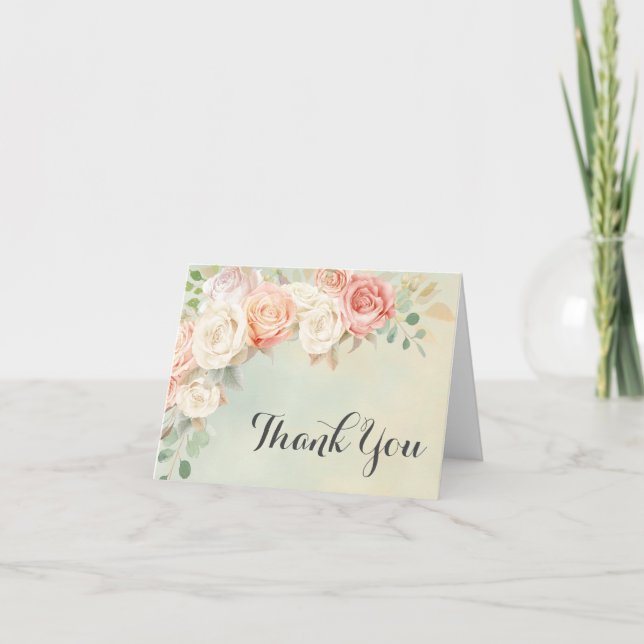 Hütte Chic Vintage Rose Danke (Vorderseite)