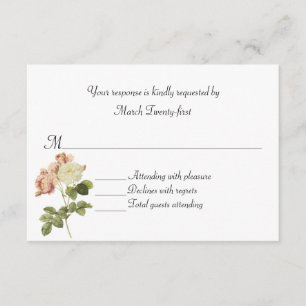 Hütte Chic Vintage Rose Hochzeit RSVP-Karte RSVP Karte