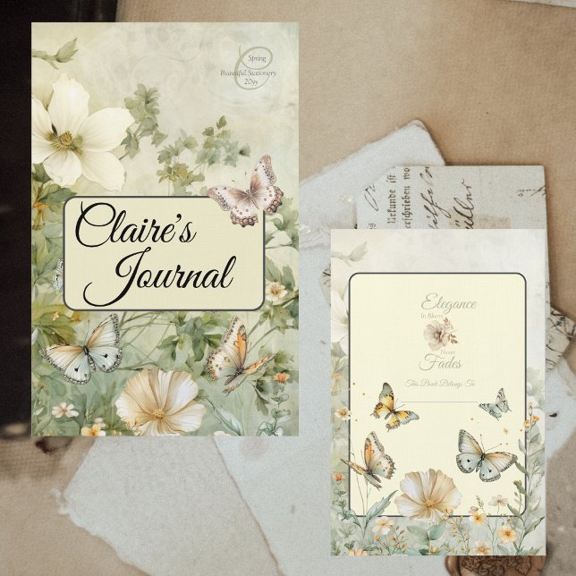 Hütte Chic Wildblumen Binder Namplate Page (Cottage Chic Wildflowers Binder Nameplate Page Front and Back)