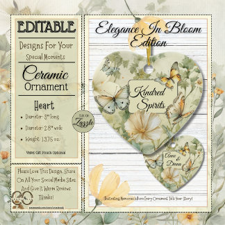 Hütte Chic Wildblumen Kindred Spirits Herz Keramik Ornament