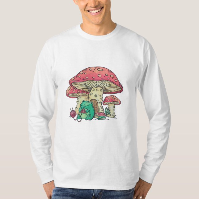 Hütte Core Frog Knitter unter Pilz T-Shirt (Vorderseite)